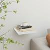 QZZCED Floating Shelves,Wall Storage Shelves,Wall Mounted Shelf Organizer Unit Display Shelf,Invisible Mounting System,Awards,Book,Collectibles,Ornaments,Oak and White 9.1"x9.3"x1.5" MDF view 1