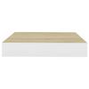 QZZCED Floating Shelves,Wall Storage Shelves,Wall Mounted Shelf Organizer Unit Display Shelf,Invisible Mounting System,Awards,Book,Collectibles,Ornaments,Oak and White 9.1"x9.3"x1.5" MDF view 4