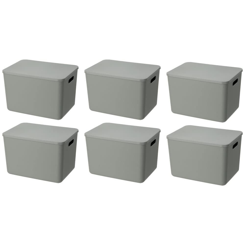 YBM HOME Stackable Plastic Storage Bin with Lid, Multipurpose for Classroom, Drawers, Desktop, Office, Playroom, Shelves, Closets, Grey, 2149-6