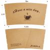 HLWDFLZ Kraft Paper Coffee Cup Sleeves 200 packs - Coffee Sleeves, Disposable Corrugated Cup Sleeves Holder for Protective Hot and Cold Insulation, Fits 10, 12, 16, 20 oz Paper Cups (Cup Not Included) view 2
