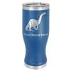 LaserGram 14oz Vacuum Insulated Pilsner Mug, Brontosaurus Dinosaur, Personalized Engraving Included (Dark Blue) view 1
