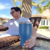LaserGram 14oz Vacuum Insulated Pilsner Mug, Brontosaurus Dinosaur, Personalized Engraving Included (Dark Blue) view 3