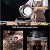 YIEOTM Round Chafer and Buffet Warmer Set, Stainless Steel Retro Chafing Dish with Fuel Holders and Lid for Wedding, Parties, Banquet/Bronze view 4