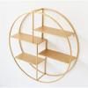 Drsyffsup Floating Shelves Wall Mounted Hanging Shelf Round Wine Holder Decoration Storage Rack and Wall Mount Display Book/Flower Stand for Bedroom and Living Room (Size : 50x14x50cm) view 1