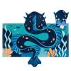 Stephen Joseph, Kids Hooded Beach Towel for Girls & Boys (3-8 Years), Toddler Poncho Bath Towel with Hood, Soft Absorbent Cotton, Large 46x 23.5, Sea Monster view 1