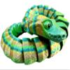 Ball Python Snake Articulated 3D Printed Fidget (Large, Galaxy/Sparkle Blue) view 1