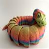 Ball Python Snake Articulated 3D Printed Fidget (Large, Galaxy/Sparkle Blue) view 4