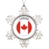 Cheyan Canada Flag Metal Snowflake Christmas Ornaments Xmas Tree Hanging Photo Pendant Stainless Steel Family Holidays Canada Decor Gift view 1