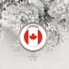 Cheyan Canada Flag Metal Snowflake Christmas Ornaments Xmas Tree Hanging Photo Pendant Stainless Steel Family Holidays Canada Decor Gift view 2
