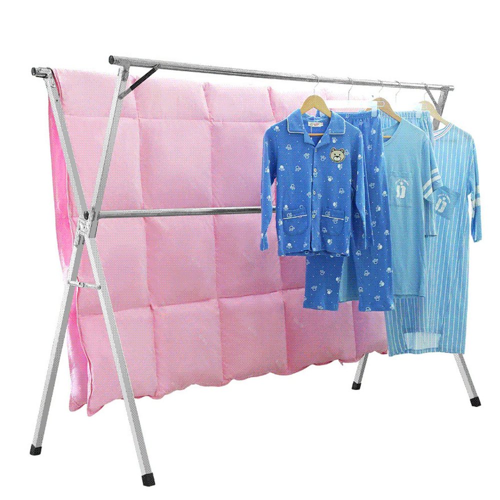 Clothes Drying Rack Outdoor Heavy Duty 59in, Hanging Clothes Drying Racks for Laundry, Laundry Drying Rack Collapsible, with Gravity Lock Device Adjustable Garment Rack