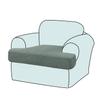 GAMUKAI Stretch T-Cushion Sofa Slipcovers - Premium Jacquard Fabric Elastic Sofa Seat Covers, Non-Slip Couch Cushion Covers for T Cushion Armchair (1, Pool) view 1