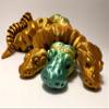 Ball Python Snake Articulated 3D Printed Fidget (Large, Galaxy/Sparkle Purple) view 3