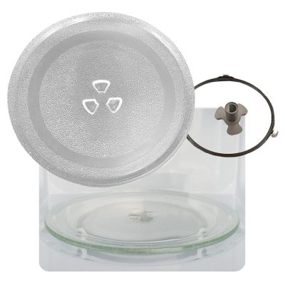 Aesthetically Pleasing Microwave Glass Plate-smooth Running-Microwave Glass Tray, With Microwave Glass Plate Tray Wheel Ring, Durable Circular Glass Turn Table Top Kit-for Microwaves ( Size : 10.6in/2
