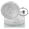 Aesthetically Pleasing Microwave Glass Plate-smooth Running-Microwave Glass Tray, With Microwave Glass Plate Tray Wheel Ring, Durable Circular Glass Turn Table Top Kit-for Microwaves ( Size : 10.6in/2 view 1