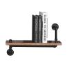 Drsyffsup Rustic Wood Wall Shelves 60cm20cm Floating Corner Bookshelf/Set-top Box Shelf,Living Room Wall WiFi Wireless Router Projector Storage Rack - Iron Flower Stand view 1