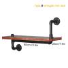 Drsyffsup Rustic Wood Wall Shelves 60cm20cm Floating Corner Bookshelf/Set-top Box Shelf,Living Room Wall WiFi Wireless Router Projector Storage Rack - Iron Flower Stand view 3