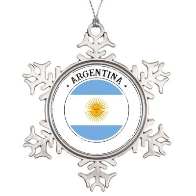 Christmas Tree Ornament Snowflake Design Hanging The Flag of Argentina Ornaments Gift for New Year Holidays Party Argentina Gift Funny and Beautiful
