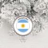 Christmas Tree Ornament Snowflake Design Hanging The Flag of Argentina Ornaments Gift for New Year Holidays Party Argentina Gift Funny and Beautiful view 2