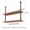 Ceiling Shelf, Kitchen Hanging 2 Tier Storage Racks Microwave Oven Pots and Pans Utensil Shelves Organization for Restaurants Display Stand (No Wine Glass Holder) (Size : 100x25x70cm) view 2