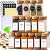 24-Piece Spice Jars Set by Le'raze: Glass Jars with Bamboo Lids, Labels & Funnel, Airtight Kitchen Storage view 1