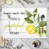 Begin Each Day with A Grateful Heart Lemon Placemats Set of 4 Rustic Wood Inspirational Saying Canvas Table Mats Decoration for Dining Kitchen Farmhouse 12x18 Inch Washable Heat-Resistant Mats view 3