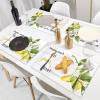 Begin Each Day with A Grateful Heart Lemon Placemats Set of 4 Rustic Wood Inspirational Saying Canvas Table Mats Decoration for Dining Kitchen Farmhouse 12x18 Inch Washable Heat-Resistant Mats view 4