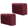 VICASKY 2pcs Elastic Sofa Armrest Covers Arm Rest Towels for Home Office Use and Skin-Friendly Wine Color Sofa Armrest Protector view 1