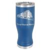 LaserGram 14oz Vacuum Insulated Pilsner Mug, Freight Train, Personalized Engraving Included (Dark Blue) view 1