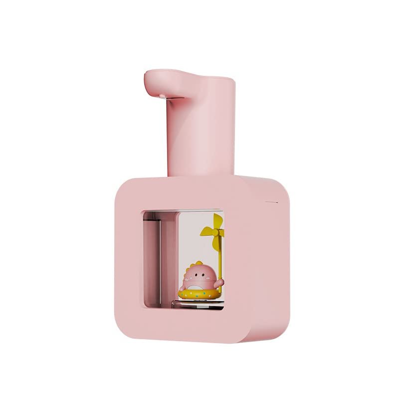 BigKing Kids Automatic Soap Dispenser,Touchless Automatic Sensor Soap Dispenser Cartoon Smart Foam Soap for Kitchen and Bathroom(Pink-Little Dinosaur)