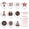 Happy 20th Birthday Party Hanging Swirls Streams Ceiling Decorations, Celebration 20 Foil Hanging Swirls with Cutouts for 20 Years Old Rose Gold Birthday Party Decorations Supplies view 2