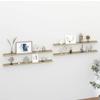 QZZCED Wall Shelves 4 pcs,Floating Shelves,Wall Storage Shelves,Wall Mounted Shelf Organizer Unit Display Shelf,for Living Room,Bedroom,Office,White and Sonoma Oak 45.3"x3.5"x1.2"(Easy to Clean) view 1