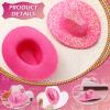 Vesici 20 Pcs Mini Cowgirl Hats Western Tiny Glitter Cowboy Shot Glasses Decor Cute Space Cowgirl Hat Boot Shot Plastic Cowboy Party Supplies Mugs for Dollhouse Decor Party Supplies view 4