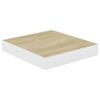 QZZCED Floating Shelves,Wall Storage Shelves,Wall Mounted Shelf Organizer Unit Display Shelf,Invisible Mounting System,Awards,Book,Collectibles,Ornaments,2 pcs Oak and White 9.1"x9.3"x1.5" MDF view 4