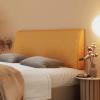 ZZYK Upholstered Bed Headboard Backrest Reading Pillow Large Bolster Soft Case Removable Lumbar Cushion Full Size for Day Bed Bunk Home Bedroom Decorative,Yellow,Straps 70.8"/180cm view 1