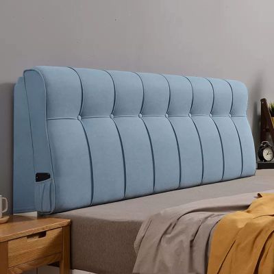 ZZYK Soft Reading Pillow Pregnancy Body Pillows Suitable for Sleeping Large Rest Headboard Backrest Removable Cover for Watching TV and Playing Games,Blue,Straps 78.7"/200cm