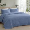 Bedsure Quilts Queen Size - Lightweight Bedspreads Queen Size with Basket Weave Pattern, Soft Quilt Bedding Set, Mineral Blue Comforter Set Coverlet for All Seasons with 2 Pillow Shams (90" x 96") view 1