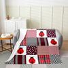 Cartoon Beetles Kids Flannel Blanket,Girls Boys Adults Room Decor,Geometric Plaids Splicing Waves Stripes Bed Blanket,Wildlife Florals Throw Blanket,Rustic Fuzzy Blanket,Throw Size (50 x 60 Inches) view 1