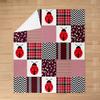 Cartoon Beetles Kids Flannel Blanket,Girls Boys Adults Room Decor,Geometric Plaids Splicing Waves Stripes Bed Blanket,Wildlife Florals Throw Blanket,Rustic Fuzzy Blanket,Throw Size (50 x 60 Inches) view 3