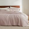 Bedsure Quilts King Size - Lightweight Bedspreads King Size with Basket Weave Pattern, Soft Quilt Bedding Set, Dusty Rose Comforter Set Coverlet for All Seasons with 2 Pillow Shams (106" x 96") view 2