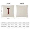 Rebbygena Red Black Buffalo Plaid Christmas Monogram Alphabet I Christmas Throw Pillow Covers 20x20 Farmhouse Cotton Linen ChristmasAccent Pillows Case Cover for Couch view 2