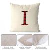 Rebbygena Red Black Buffalo Plaid Christmas Monogram Alphabet I Christmas Throw Pillow Covers 20x20 Farmhouse Cotton Linen ChristmasAccent Pillows Case Cover for Couch view 3