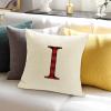 Rebbygena Red Black Buffalo Plaid Christmas Monogram Alphabet I Christmas Throw Pillow Covers 20x20 Farmhouse Cotton Linen ChristmasAccent Pillows Case Cover for Couch view 4