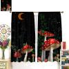 Mushroom Curtains,Dream Forest Plants Beautiful Moon Animals Snails Printed Curtains Home Bedroom Living Room Kitchen Blackout Curtains 63x63in view 3
