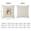 Rebbygena Farmhouse Christmas Pillow Covers 20x20 Sunflower Pink Marble Initial B Cotton Linen Throw Pillow Covers Decorative Home Decor Square Floral Monogram Cushion Case for Couch view 2