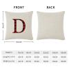 Rebbygena Red Black Buffalo Plaid Christmas Monogram Alphabet D Christmas Throw Pillow Covers 20x20 Farmhouse Cotton Linen Personalized MonogramAccent Pillows Case Cover for Couch view 2