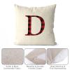 Rebbygena Red Black Buffalo Plaid Christmas Monogram Alphabet D Christmas Throw Pillow Covers 20x20 Farmhouse Cotton Linen Personalized MonogramAccent Pillows Case Cover for Couch view 3