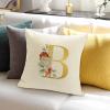 Rebbygena Elegant Rose Gold Initial Letter B Christmas Throw Pillow Covers 20x20 Farmhouse Cotton Linen Custom InitialsAccent Pillows Case Cover for Couch view 4