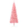 FAMIROSA 4 ft Slim Artificial Half Christmas Tree with Stand Half- Round Faux Holiday Xmas Tree with 80 PVC Branches Tips for Home Office Party Decorations,4 x 1 ft,Pink view 3
