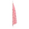 FAMIROSA 4 ft Slim Artificial Half Christmas Tree with Stand Half- Round Faux Holiday Xmas Tree with 80 PVC Branches Tips for Home Office Party Decorations,4 x 1 ft,Pink view 4