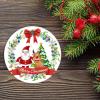 Christmas Ceramic Ornament Merry Christmas Wreath Xmas Gift Christmas Decoration Keepsake Ornament Santa Snowman Deer Holiday Ornament for Home Christmas Tree Decor view 2